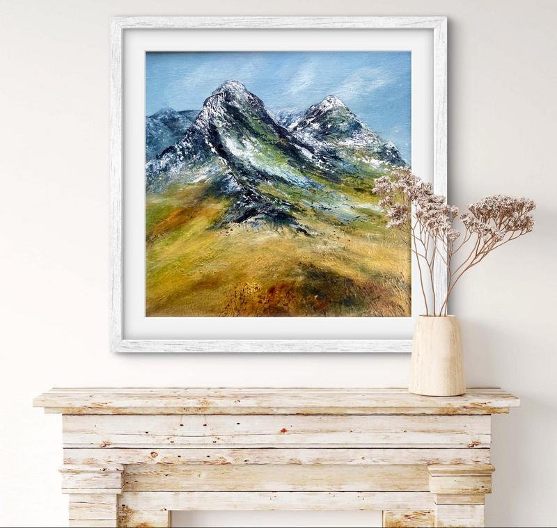 Snow Clings to the Mountains framed